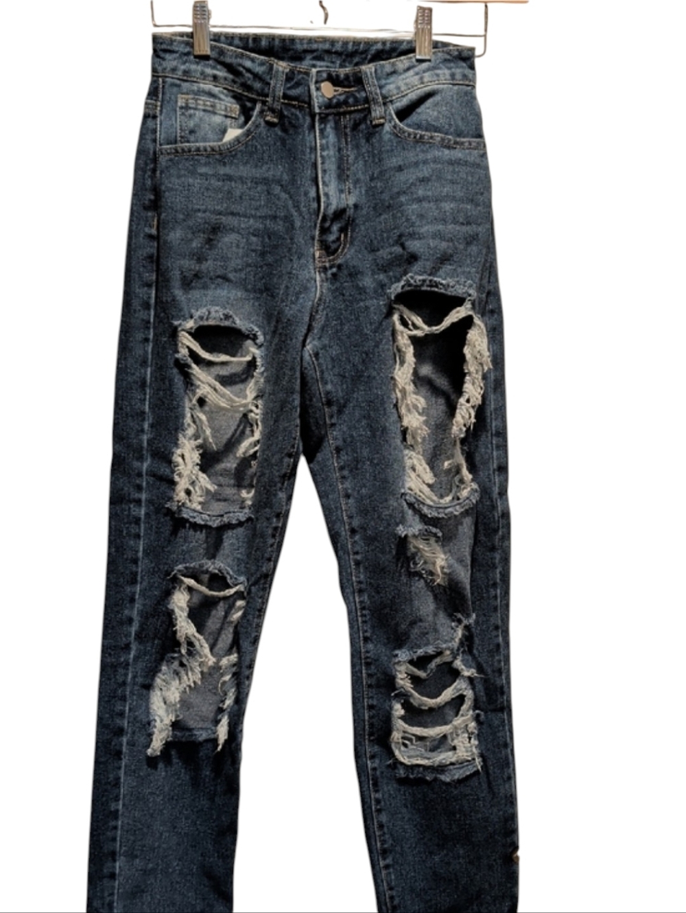 SHEIN Dark Blue Denim Jeans Label Close-Up (#AJEAN20)